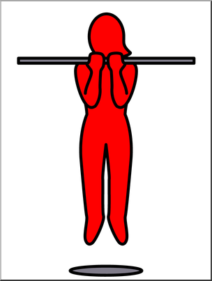Clip Art: Simple Exercise: Chin-Ups Color