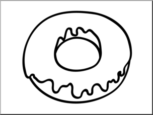 Clip Art: Doughnut: Chocolate (coloring page)