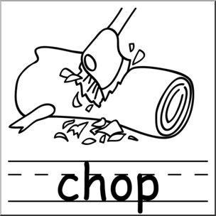 Clip Art: Basic Words: Chop B&W (poster)