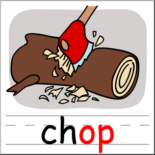 Clip Art: Basic Words: -op Phonics: Chop Color
