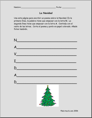 Spanish: Poema de Navidad (primaria)