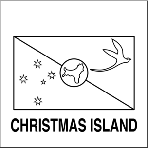 Clip Art: Flags: Christmas Island B&W