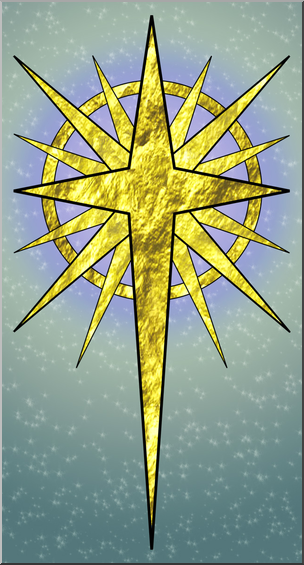 Clip Art: Religious: Christmas Star 1 Color 2