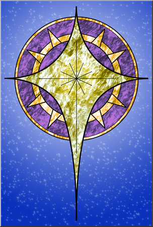 Clip Art: Religious: Christmas Star 2 Color 2