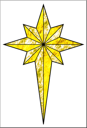 Clip Art: Religious: Christmas Star 4 Color 1