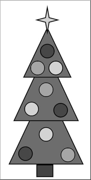 Clip Art: Christmas Tree 2 Grayscale