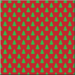 Clip Art: Tile Pattern: Christmas Trees 100%