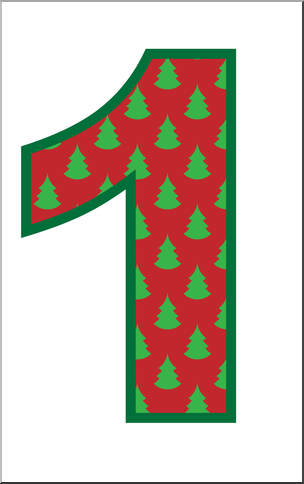 Clip Art: Number Set 6: Trees 01 Color
