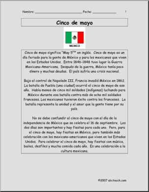 Spanish: El Cinco de Mayo (elementaria/secundaria)