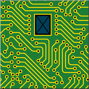 Clip Art: Tile Pattern: Circuit Board Color 100%