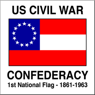Clip Art: Flags: Civil War Confederate 1st National Flag Final Version Color