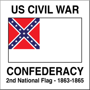 Clip Art: Flags: Civil War Confederate 2nd National Flag Color