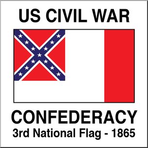 Clip Art: Flags: Civil War Confederate 3rd National Flag Color