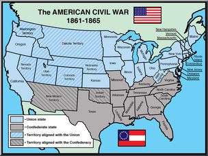 Clip Art: United States History: Civil War States Color