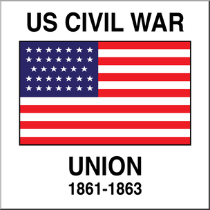Clip Art: Flags: Civil War Union 34 Star Flag Color