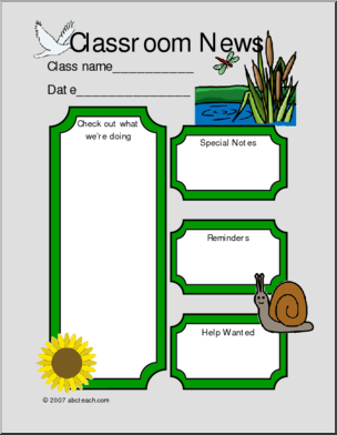 Classroom Newsletter: Summer theme (color)
