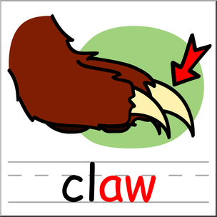 Clip Art: Basic Words: -aw Phonics: Claw Color