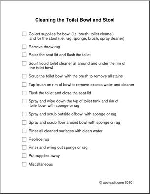 Special Needs: Cleaning the Toilet,  (secondary/adult)