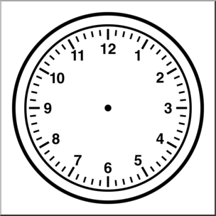 Clip Art: Clock 1 Blank Face B&W