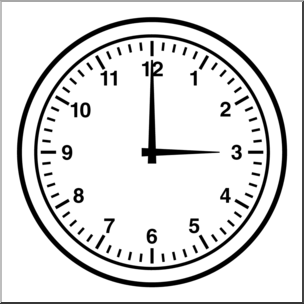 Clip Art: Clock 1 B&W