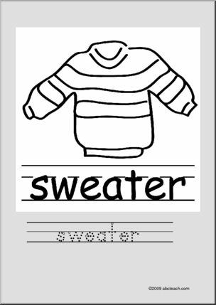 Coloring Page: Write and Color “Sweater” (ESL)
