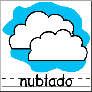 Clip Art: Weather Icons Spanish: Nublado Color