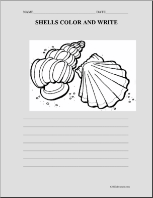 Seashell Color and Write
