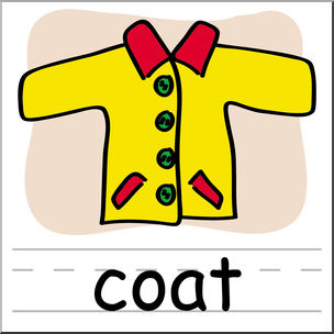 Clip Art: Basic Words: Coat Color Labeled
