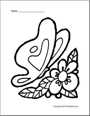 Coloring Page: Spring Butterfly