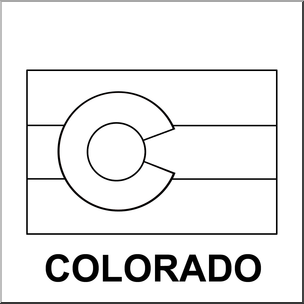 Clip Art: Flags: Colorado B&W