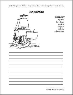 Mayflower (elem) Color and Write Prompt