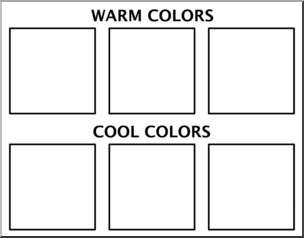 Clip Art: Color Chart 1 Warm & Cool B&W