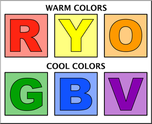 Clip Art: Color Chart 2 Warm & Cool Color