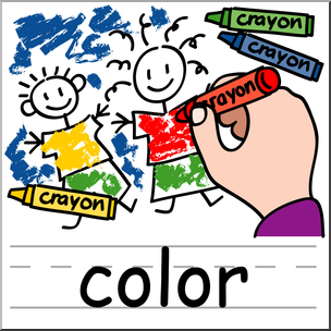 Clip Art: Basic Words: Color Labeled