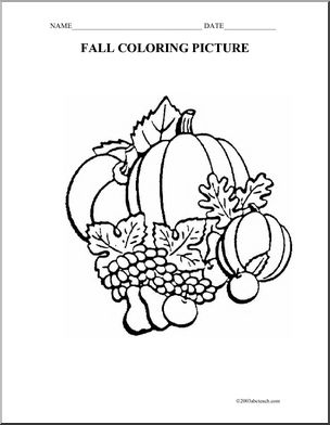 Coloring Page: Fall Leaves