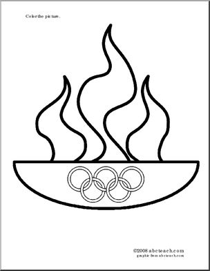 Coloring Page: Olympic Flame