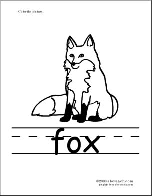 Phonics – Fox’ Coloring Page