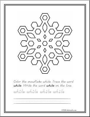 Trace and Color: White – Snowflake