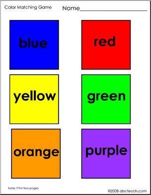 Matching: Color Words (color)