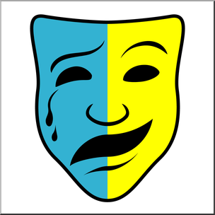 Clip Art: Comedy and Tragedy Masks 2 Color