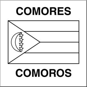 Clip Art: Flags: Comoros B&W