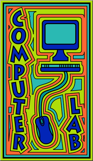 Clip Art: Computer Lab Sign Color