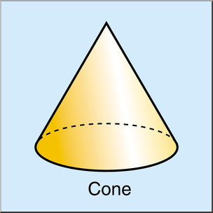 Clip Art: 3D Solids: Cone Color Labeled