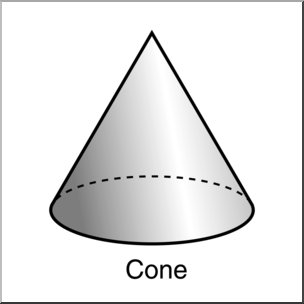 Clip Art: 3D Solids: Cone Grayscale Labeled