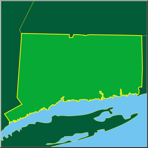 Clip Art: US State Maps: Connecticut Color