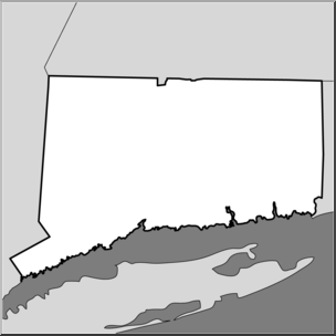 Clip Art: US State Maps: Connecticut Grayscale