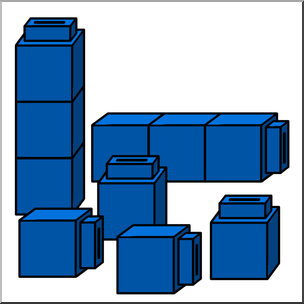 Clip Art: Classroom Manipulatives: Connecting Cubes Color 01