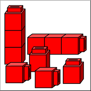 Clip Art: Classroom Manipulatives: Connecting Cubes Color 02