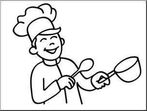 Clip Art: Basic Words: Cook B&W Unlabeled