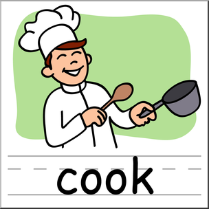 Clip Art: Basic Words: Cook Color Labeled